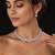 Elegant silver-toned american diamond floral necklace set with drop earrings for women
