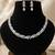 Elegant silver-toned american diamond floral necklace set with drop earrings for women