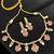 Royal peach and pink kundan floral necklace set with matching earrings for women