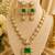 Royal green stone kundan & american diamond gold-plated long necklace set with earrings