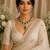 Luxury emerald green american diamond statement necklace set with drop earrings for women
