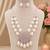 Elegant pink lotus pearl statement necklace set with earrings | american diamond & pearl bridal jewellery