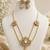 Elegant white stone dual chain pendant necklace set with matching earrings for women