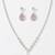 Pink teardrop halo jewelry set