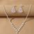 Pink teardrop halo jewelry set