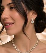 Radiant gold crystal statement set