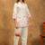 White & pink floral printed cotton co-ord set for women