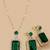 Emerald rectangular halo jewelry set