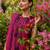 Pink roman silk embroidered suit set with pant & dupatta