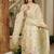 Crem vichitra silk embroidered kurti palazzo set with dupatta