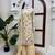 Crem vichitra silk embroidered kurti palazzo set with dupatta