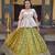 Parrot green Viscose Jacquard Embroidered Lehenga Choli Set