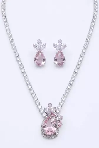 Blushing pear crystal tennis set