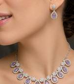 Lavender teardrop floral statement set