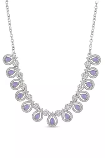 Lavender teardrop floral statement set
