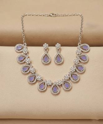 Lavender teardrop floral statement set 3