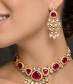 Ruby kundan heirloom statement set