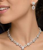 Floral marquise crystal statement set