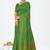 Mehendi green dola silk saree with multicolor floral zari and thread work