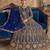 BLUE net anarkali salwar suit gown semi stitched