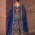 BLUE net anarkali salwar suit gown semi stitched