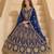 BLUE net anarkali salwar suit gown semi stitched