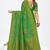 Mehendi green dola silk saree with multicolor floral zari and thread work
