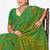 Mehendi green dola silk saree with multicolor floral zari and thread work