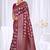 Magenta silk blend saree with floral zari and thread work