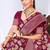 Magenta silk blend saree with floral zari and thread work