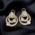 Elegant white kundan & cz gold-plated circular drop earrings for women