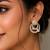 Elegant white kundan & cz gold-plated circular drop earrings for women