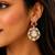 Royal ruby red & kundan inspired gold-plated statement chandbali drop earrings for women