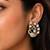Antique gold-plated peacock design kundan & cz stud earrings for women