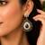 Royal blue crystal & american diamond gold-plated statement drop earrings for women
