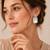 Elegant mother of pearl & cubic zirconia silver-plated statement drop earrings for women