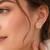 Elegant floral cubic zirconia gold-plated stud earrings for women