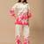 White & pink floral printed cotton co-ord set for women