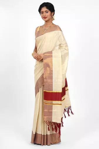 Zari tissue kasavu saree