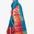Blue & red ethnic motifs zari art silk half and half kasavu saree
