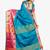 Blue & red ethnic motifs zari art silk half and half kasavu saree