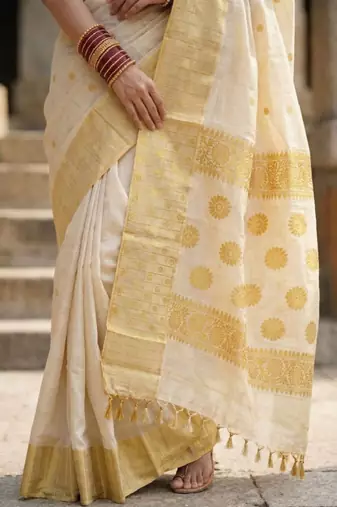 Tissue kasavu saree