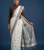 Women printed pure cotton kasavu saree with unstitched blouse