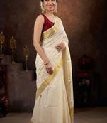 Micro check kasavu coton blouse sarees