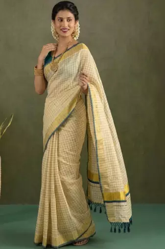 Tissue kasavu saree
