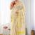 Golden leaf embroidery kasavu tissue running blouse sarees