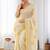 Golden leaf embroidery kasavu tissue running blouse sarees