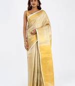 Mallipoo geometric woven design zari semi silk kasavu saree