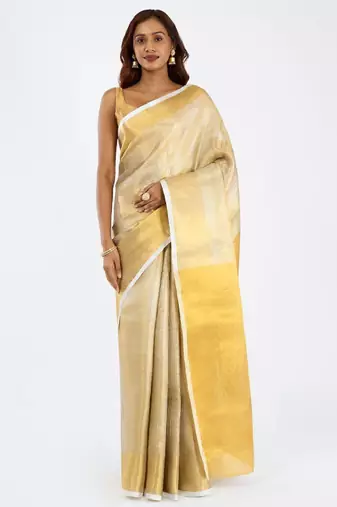 Mallipoo geometric woven design zari semi silk kasavu saree