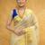 Golden tissue temple polka jacquard zari border running blouse sarees